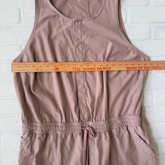 Athleta Farallon Dusty Pink Pocket Cotton Spandex Romper Shorts Plus Size 2x - Picture 6 of 7